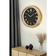 Galaxy Premium Duvar Saati Krem Kasa Gold Çerçeve Roma Rakamlı 45 Cm.