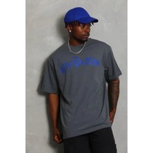 Secret Sita Erkek Baskılı Thirt Kısa Kol Bisiklet Yaka Regular Fit Rahat Kalıp Günlük Tişört  Füme