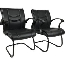 Vivense Goldsit Star Misafir Koltuğu 300 P, Ikili Set, Siyah Deri