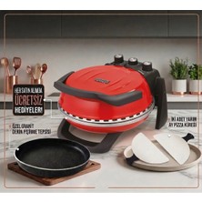 Gözdehome Erato Pizza Makinesi Taşfırınım Lahmacun Makinesi Doğal Taş Tabanlı Fırın Kırmızı