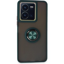 Hnrlishp Newface Vivo Y36 Kılıf Montreal Yüzüklü Silikon Kapak - Yeşil