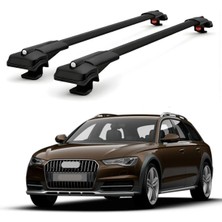 Cross Oto Aksesuarları Audi A6 Allroad C7-C8 2012-2024 için Ara Atkı Tavan Barı , Araca Özel , Kilitlenebilir Araç Üstü Ekipman Taşıma Barı (2 Adet)