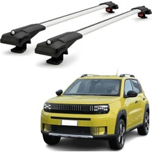 Cross Oto Aksesuarları Fiat Grande Panda 2025-2026 için Ara Atkı Tavan Barı , Araca Özel , Kilitlenebilir Araç Üstü Ekipman Taşıma Barı (2 Adet)