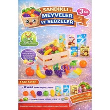 Denapcal Sandıklı Oyuncak Meyve Sebze Seti 12 Parça – Çocuk Market & Evcilik Oyuncakları