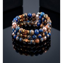 Asteria Elite Ceyt ve Lapis Lazuli Odak ve Koruyucu Enerji 3 Sıralı Bileklik