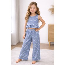 Özge Başaran Kız Çocuk Yazlık Kot 2 Li Takım