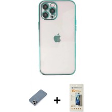 İlk El Grup Ieg™ iPhone 12 Pro Max Kılıf Vadi Minimal - Siyah 6d Mat Seramik Hayalet Nano Ekran Koruyucu + Gümüş Metal Kamera Lens Koruma Cam