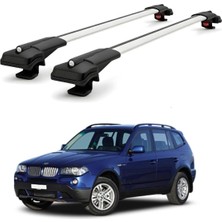 Cross Oto Aksesuarları Bmw X3 E83 SUV 2004–2010 için Ara Atkı Tavan Barı , Araca Özel , Kilitlenebilir Araç Üstü Ekipman Taşıma Barı (2 Adet)