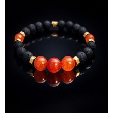 Asteria Elite Lav Taşı ve Turuncu Akik Nazar Koruyucu Enerji Bilekliği