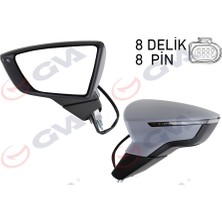 GVA Hnrlishp Diş Dikiz Aynasi Sol Leon 12- Elektrikli Katlanir Isitmali Sensörlü Sinyalli Astarli Konveks VM-367EBL