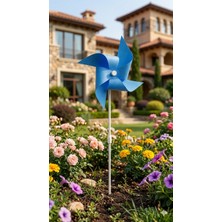 Flipped Dekoratif Rüzgar Gülü 4 Kanallı Mavi Renk 30 cm