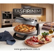 Gözdehome Erato Taşfırınım Pizza Makinesi, Lahmacun Makinesi Doğal Taş Fırın - Timer - 400 C. GRİ