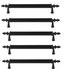 Lüx Çekmece Dolap Kapak Kulpu Siyah 128 mm Metal Kulp 5 Adet