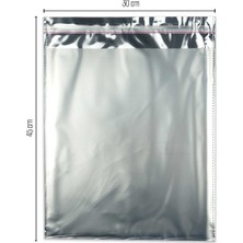 30*45 Gri Lüx Metalize Hediye Paketi 50 Adet