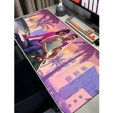 Charmbi Gta Vı Temalı 40X90 Procontrol Mouse Pad Gaming Mousepad Kaymaz Taban Büyük Oyuncu Ultra Pürüzsüz