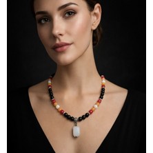 Asteria Elite Mat Oniks ve Akik Nazara Karşı Etkili Koruyucu Enerji Kolye Bileklik Seti