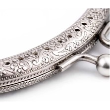 8.5 cm Oval Çanta Cüzdan Bursu Metal Çanta Kilidi - Çanta Yapım Aparatı, Makrome ve Örgü Çanta Için