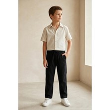 Mutlu Kids Keten Beli Lastikli Rahat Kalıp Erkek Çocuk Pantolon