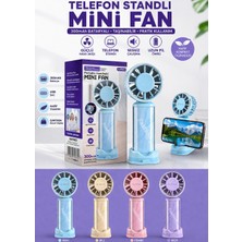 Azurtech Telefon Standlı Mini Fan 300 Mah Şarjlı Taşınabilir Vantilatör – Katlanabilir, Sessiz, USB Şarjlı El Fanı