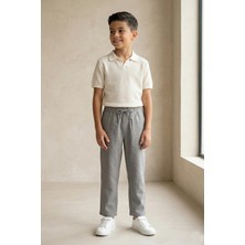 Mutlu Kids Keten Beli Lastikli Rahat Kalıp Erkek Çocuk Pantolon