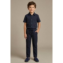 Mutlu Kids Çizgili Desenli Bağcıklı Erkek Çocuk Pantolon