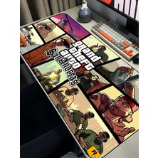 Charmbi Gta San Andreas Temalı Gaming Mouse Pad 40X90 Xxl Mousepad, Large Desk Mat, Non Slip Keyboard Pad