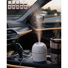 Flamex Taşınabilir Hava Nemlendirici 5 Esans Hediyeli LED Işıklı Aromaterapi Buhar Makinesi