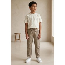 Mutlu Kids Keten Beli Lastikli Rahat Kalıp Erkek Çocuk Pantolon
