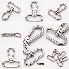 Metal Dönerli Papağan Kanca - 4 cm Çanta ve Anahtarlık Aparatı 10 Adet