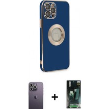 İlk El Grup Ieg™ iPhone 12 Pro Kılıf Iz Form Serisi - Şeffaf 360 Full Body Arka Koruyucu + Beyaz Neon Fosforlu Kamera Lens