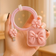 Case Collection Iphone 18/20/25 W Şarj Cihazı Uyumlu Kablo Koruyucu Başlık Koruma Set Halinde Sevimli Figürlü