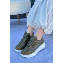 No 35 Moda Aleid Yeşil Süet Bağcıklı Spor Ayakkabı - Lisinya - 35