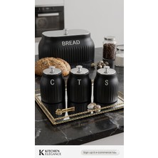 Aaa Retro Serisi 4’lü Mutfak Düzenleyici Set –ekmek Kutusu ve 3’lü Vakumlu Kavanoz Seti (Şeker, Çay, Kahve)