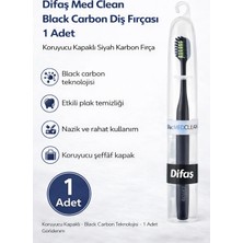Fırsatkolik Difaş Med Clean Black Carbon Diş Fırçası 1 Adet Koruyucu Kapaklı Siyah Karbon Fırça