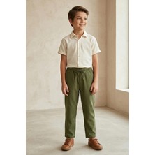 Mutlu Kids Keten Beli Lastikli Rahat Kalıp Erkek Çocuk Pantolon