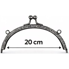 20 cm Oval Çanta Bursu Metal Çanta Kilidi - Çanta Yapım Aparatı, Makrome ve Örgü Çanta Için