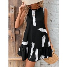 Secret Sita Kadın Kolsuz Bisiklet Yaka Arkadan Fiyonklu Süprem Kısa Elbise