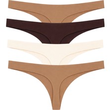 Libella İç Giyim Premium Serisi Micro Dikişsiz Iz Yapmayan Lazer Kesim Perfect Fit Görünmez Tanga Külot 4'lü Paket