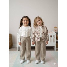 Ays Bebe Kapüşonlu Gabardin Müslin Pantolon Kız Çocuk 3'lü Takım
