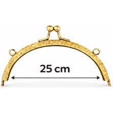 25 cm Oval Çanta Bursu Metal Çanta Kilidi - Çanta Yapım Aparatı, Makrome ve Örgü Çanta Için