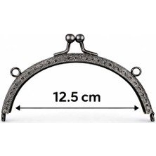 12.5 cm Oval Çanta Cüzdan Bursu Metal Çanta Kilidi - Çanta Yapım Aparatı, Makrome ve Örgü Çanta I