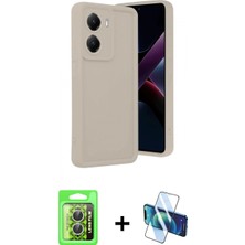 İlk El Grup Ieg™ Poco X7 Pro Kılıf Yankı Yansıma Özel Seri - Siyah 3D Antistatik Cam Ekran Koruyucu + Gümüş Raze Metal Kamera Lens