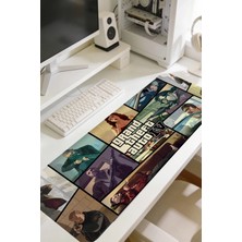 Charmbi Gta Iv Temalı 40X90 Gaming Mouse Pad – Kaymaz Taban Büyük Boy Oyuncu Mousepad