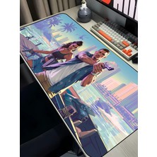 Charmbi Gta Vı Temalı 40X90 Mouse Pad Gaming Mousepad, Kaymaz Taban Büyük Oyuncu Pad