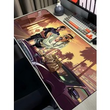 Charmbi Gta V Temalı Gaming Mouse Pad 40X90 Xxl Mousepad, Large Desk Mat, Non Slip Keyboard Pad