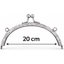 20 cm Oval Çanta Bursu Metal Çanta Kilidi - Çanta Yapım Aparatı, Makrome ve Örgü Çanta Için
