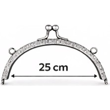25 cm Oval Çanta Bursu Metal Çanta Kilidi - Çanta Yapım Aparatı, Makrome ve Örgü Çanta Için