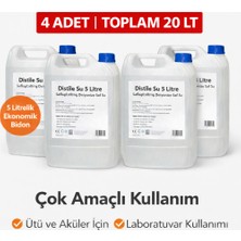 Fırsatkolik 4 Adet Distile Su 5 Litre Toplam 20 Litre Saflaştırılmış Deiyonize Saf Su Çok Amaçlı Kullanım
