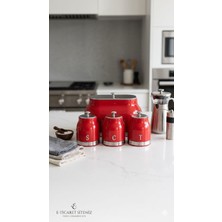 Aaa Retro Serisi 4’lü Mutfak Düzenleyici Set –ekmek Kutusu ve 3’lü Vakumlu Kavanoz Seti (Şeker, Çay, Kahve)