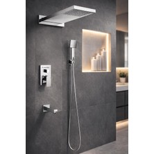 Mistillo Ankastre Duş Seti 3 Yönlü Yağmur Panel 550x220 mm SUS 304 – Paslanmaz Pirinç Krom Kaplama